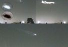 A mysterious UFO streaked across the sky above Heathrow